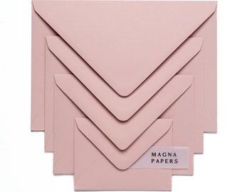 Premium Blush Pink Envelopes 135gsm | Textured Rose-Blush Envelopes for Weddings, Invitations & Craft Stationery