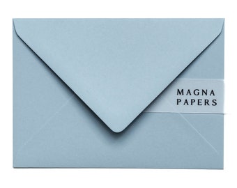 Premium stoffige blauwe enveloppen C6 (114 x 162 mm) A6 kleine huwelijksuitnodigingsenveloppen, Save The Date, RSVP, notitiekaarten, verlovingsuitnodigingen