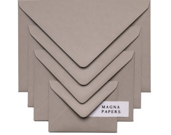 Mocha Envelopes: Taupe Wedding Invitation, A5/A7/C5/C6/DL, Textured 135gsm