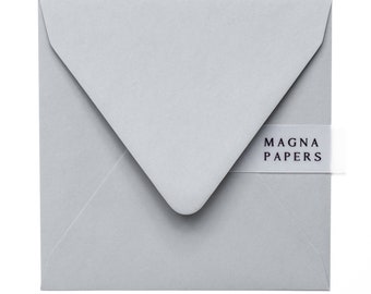 Mid Grey Square Envelopes: Textured Euro Flap (155x155mm)