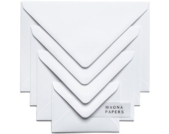 Witte Dove-enveloppen met structuur: 135 gsm luxe papier