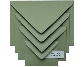 Premium Olive Envelopes | Euro Flap Envelopes | C5 / A5, 5x7, C6 / A6, C7 / A7, DL, Square | Green Wedding Invite, Save the Date, Engagement