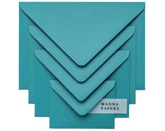 Enveloppes texturées bleu sarcelle : C5, 5 x 7, C6, C7, carré, A7 - Papier FSC