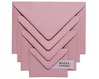 Dusty Rose Textured Envelopes 130gsm | Dusky Pink Envelopes for Weddings, Invitations & Craft Stationery