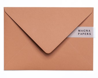 Premium Terracotta Envelopes 5x7 (133x184mm) US A7 | Euro Wedding Invitation Envelopes, Engagement, Save the Date, Party, Address Printing