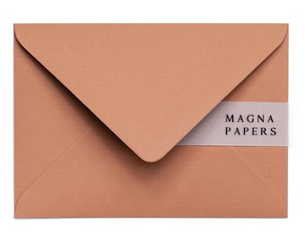 Premium Terracotta Envelopes C6 (114x162mm) A6 Small Wedding Invitation Envelopes, Orange Save The Date, RSVPs, Note cards, Place names