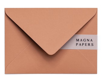 Sobres de terracota premium C6 (114x162 mm) A6 Sobres de invitación de boda pequeños, Naranja Guardar la fecha, Confirmaciones de asistencia, Tarjetas de notas, Nombres de lugares