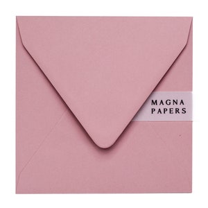 Buste Premium Dusty Rose quadrate (155 x 155 mm) Buste per inviti di nozze / Buste pesanti / Inviti per fidanzamento e Save The Date