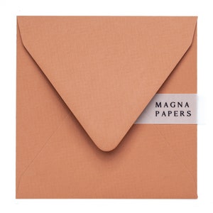 Buste in terracotta premium quadrate (155 x 155 mm) per inviti di nozze / 135 g/m² pesante / Inviti per feste e inviti di fidanzamento