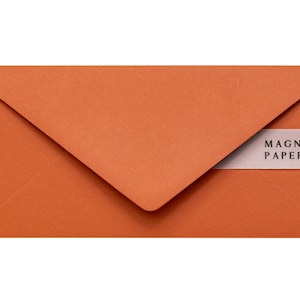 Sobres Premium color naranja quemado DL (110 x 220 mm) / Lujo 135 g/m² / Invitaciones de boda, compromiso, reserva de fecha, fiesta, dinero y cartas comerciales