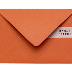 Enveloppes haut de gamme orange brûlé 5 x 7 (133 x 184 mm) US A7 | Enveloppes de faire-part de mariage en euros, fiançailles, réservez vos dates, fête, impression d'adresse