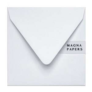 Sobres blancos premium Dove cuadrados (155 x 155 mm) Sobres para invitaciones de boda / 135 g/m² de peso pesado / Invitaciones de compromiso y para guardar la fecha