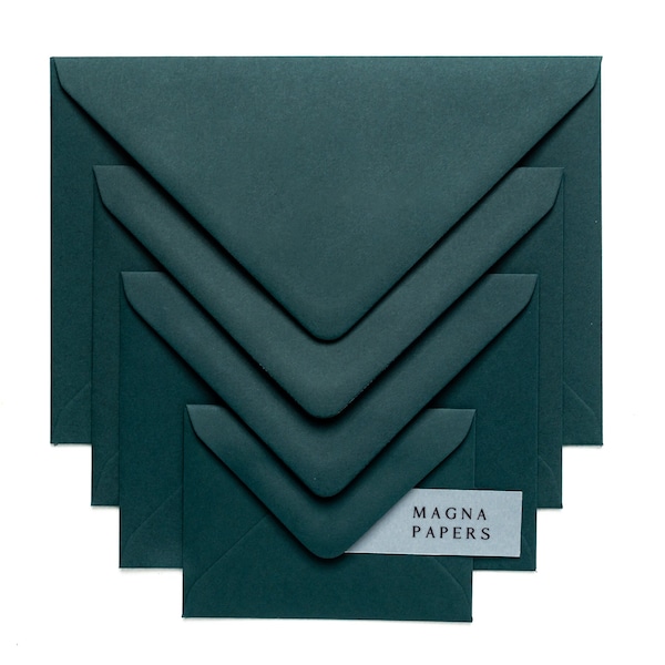 Premium Hunter Green Envelopes | C5/A5, 5x7, A9, C6/A6, C7/A7, DL, Square | Emerald Wedding Invitation Envelopes, Engagement, Save the Date