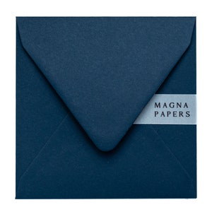 Buste blu navy premium quadrate (155 x 155 mm) Buste per inviti di nozze / 135 gsm pesante / Invito di fidanzamento, invito per feste, Save the Date