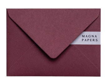 Premium Burgundy Envelopes 5x7 (133x184mm) i8 US A7 | 135gsm Heavyweight | Wedding Invitation Envelopes, Party Invites, Engagement invites