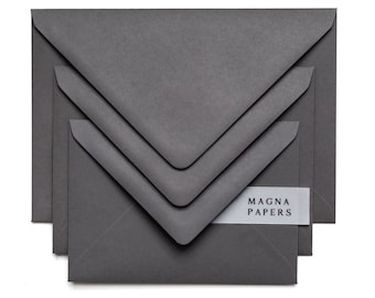 Storm Grey Envelopes: Heavyweight A5/ 5x7 for Wedding Invitations