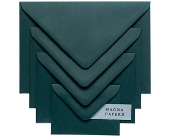 Enveloppes vert chasseur haut de gamme | C5/A5, 5x7, A9, C6/A6, C7/A7, DL, carré | Enveloppes de faire-part de mariage émeraude, fiançailles, réservez vos dates