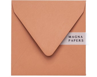 Premium Terracotta Envelopes Square (155x155mm) Wedding Invitation Envelopes | 135gsm Heavyweight | Party Invites & Engagement Invitations