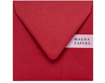 Cherry Red Square Envelopes 135gsm | Textured Wine-Red Envelopes for Wedding Invites, Gift Cards & Premium Stationery