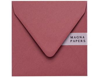 Deep Rose Square Envelopes 130gsm | Textured Pink Envelopes for Wedding Invitations, Greeting Cards & Crafts