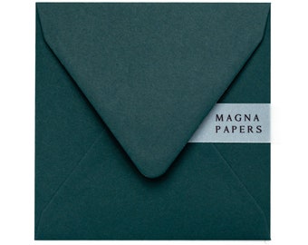 Premium Hunter Green Square Envelopes 155mm | Green Wedding Envelopes | Rustic Event Stationery, Engagement invite, Save The Date Invites
