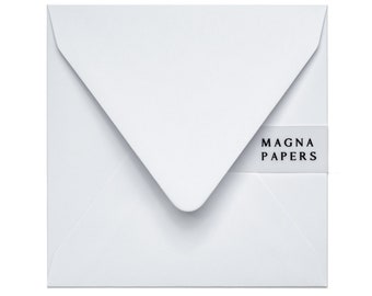 Dove White Square Envelopes: 135gsm Textured Wedding Invitation (155x155mm)