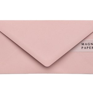 Sobres premium en color rosa ruborizado DL (110 x 220 mm) / Redacción de cartas, invitaciones de boda, reserva de fecha, compromiso, invitaciones a fiestas, dinero y negocios