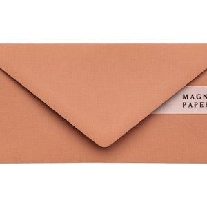 Sobres premium de terracota DL (110 x 220 mm) / Lujo 135 g/m² / Invitaciones de boda, compromiso, reserva de fecha, fiestas, dinero y cartas comerciales