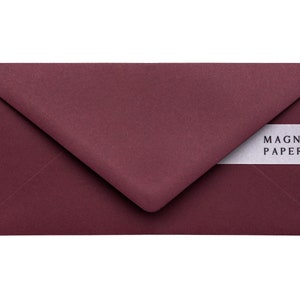 Sobres burdeos de primera calidad, DL (110 x 220 mm), 135 g/m², gramaje alto, para invitaciones de boda, para guardar la fecha, para compromisos y para empresas