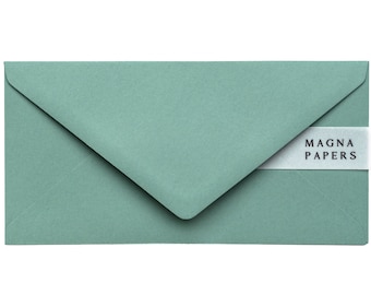 Premium Jade Green Envelopes DL (110x220mm) | Wedding Invitation, Engagement, Save The Date Invite, Money, Business, Letters, Calligraphy