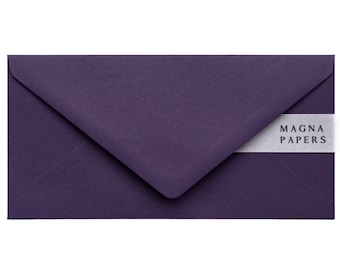 Premium Aubergine Envelopes DL (110x220mm) | Purple Envelopes | Wedding Invitations, Calligraphy, Engagement, Money, Business, letter