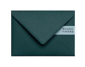 Hunter Green Envelopes: Textured 5x7 A7 Wedding Invitation