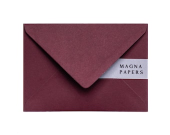 Burgundy C6 Envelopes 135gsm | Textured Envelopes for Greeting Cards, Business Stationery & Craft Projects