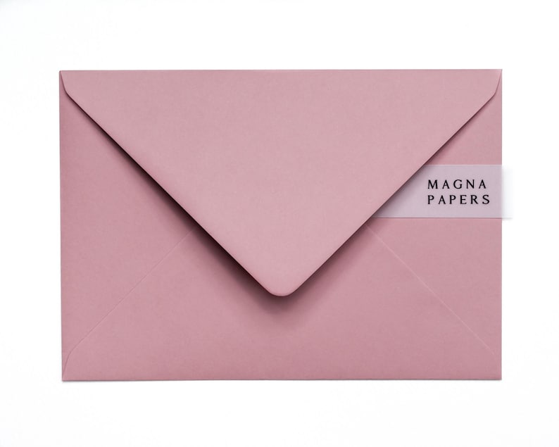 Dusty Rose C5 Envelopes 130gsm | Textured Blush Pink Envelopes for A5 Wedding Invitations & Greeting Cards (Custom size 155 x 220mm) image 1