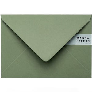 Olive Green C5 Envelopes 135gsm | Premium Textured Envelopes for A5 Wedding Invitations, Greeting Card, Stationery (Custom size 155 x 220mm)