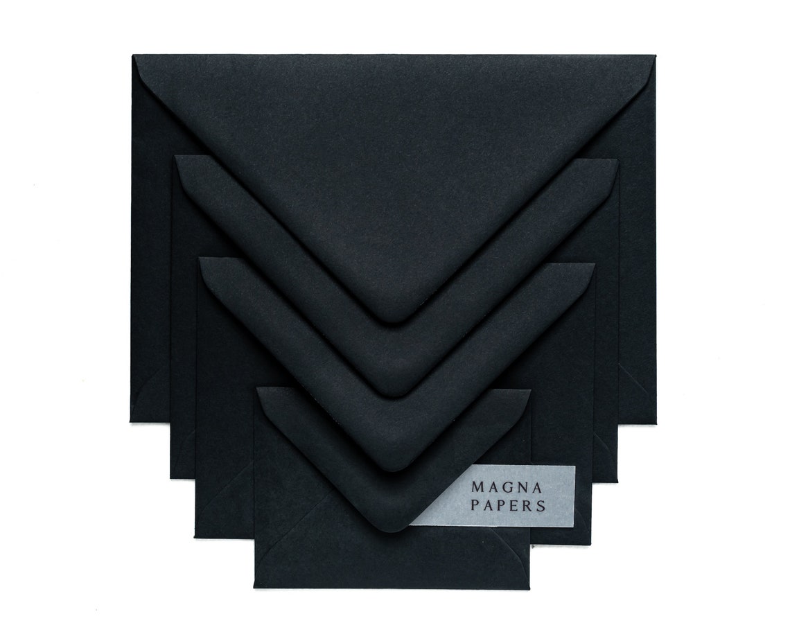 Jet Black Square Envelopes (155x155mm): 135gsm Textured Euro Flap - Etsy