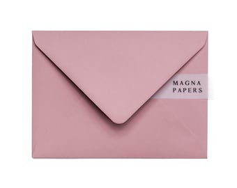 Dusty Rose 5x7 Envelopes 130gsm | Textured Blush Pink Envelopes for Wedding Invitations, Greeting Cards & Stationery