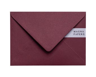Burgundy C5 Envelopes 135gsm | Premium Textured Envelopes for Wedding Invitations, Greeting Cards & Stationery (Custom size 155 x 220mm)