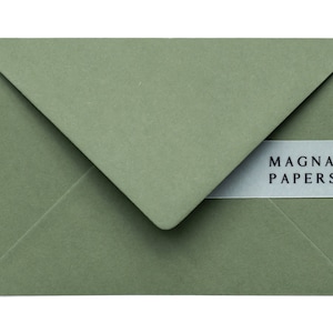 Premium olijfkleurige enveloppen C6 (114 x 162 mm) kleine groene A6-enveloppen, trouwkaarten, Save The Date, RSVP-uitnodiging, plaatsnamen, tafelplattegrond