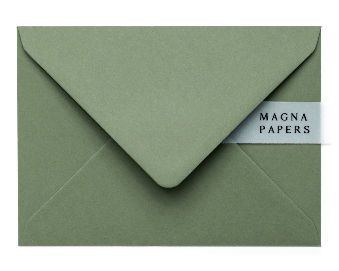 Olive Green Envelopes 5x7 133x184mm US A7 Wedding Invitation Etsy