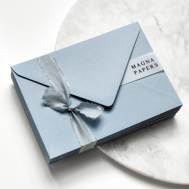 Dusty Blue Envelopes 5x7 133x184mm US A7 Wedding Invitation Etsy UK