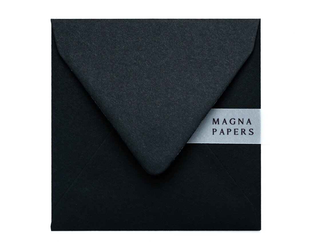 Jet Black Square Envelopes (155x155mm): 135gsm Textured Euro Flap - Etsy