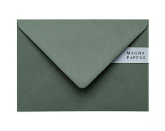 Khaki Green Envelopes C5 130gsm | Premium Textured Envelopes for Wedding Invitation, Greeting Card & Stationery (Custom size 155 x 220mm) A5