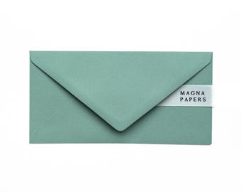 Jade Green DL Envelopes: Textured Paper, Wedding Invitations (110x220mm)
