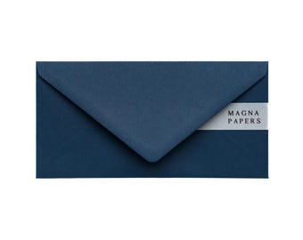 Navy Blue DL Envelopes: 135gsm Textured Paper (110x220mm)