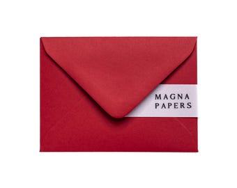 Enveloppes C7 rouge cerise 135 g | Mini-enveloppes texturées bordeaux pour RSVP, cartes-cadeaux et papeterie de mariage