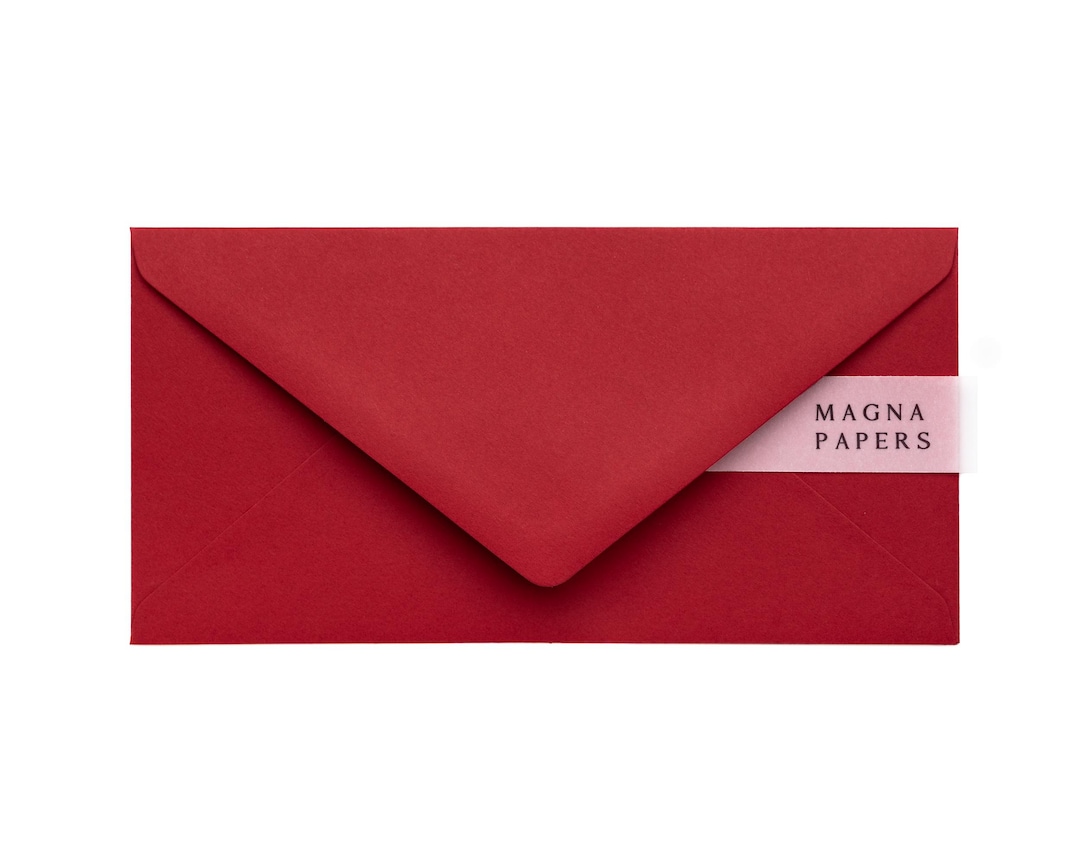 Cherry Red DL Envelopes 135gsm | Luxury Textured Red Envelopes for ...