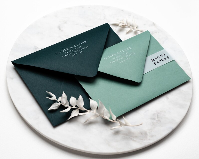 Hunter Green Envelopes 5x7 184x133mm i8 US A7 Wedding Etsy