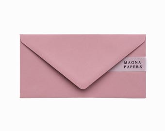 Dusty Rose DL Envelopes 130gsm | Textured Blush Pink Envelopes for Letters, Invitations & Money Gifts