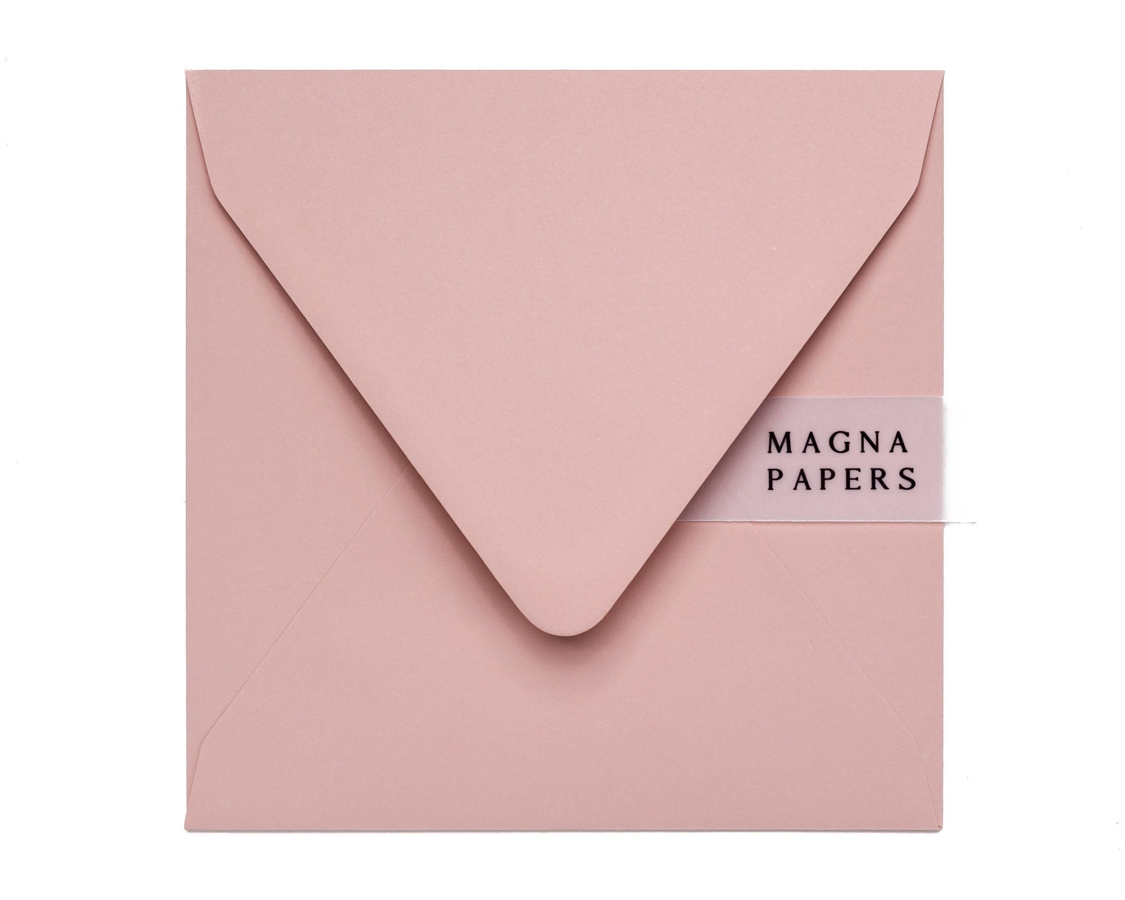 Premium Blush Pink Square Envelopes 155mm | Wedding Invitation Envelopes | Paper Euro Flap | Pastel Pink Stationery | FSC Paper UK